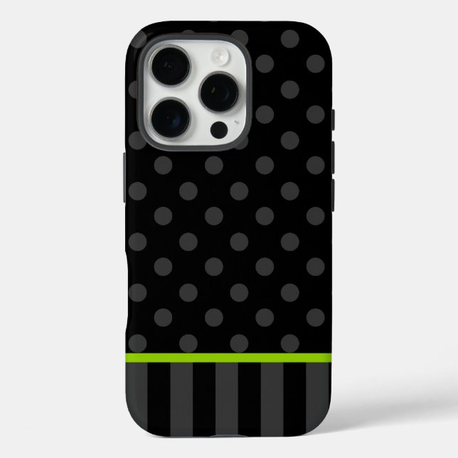 Coques Case-Mate iPhone Grandes pointes de citron vert et noir (Verso)