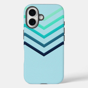 Coque Pour iPhone 16 Grandes rayures Chevron sur housse de téléphone bl