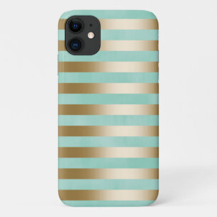 Etui iPhone Case-Mate Grandes vertes et dorées à la menthe moderne