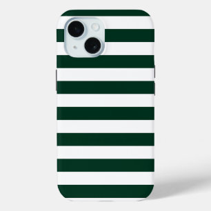 Coque Pour iPhone 15 Grandes vertes foncées et blanches