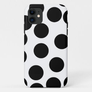 Coques Pour iPhone Grands points. Modèle noir et blanc