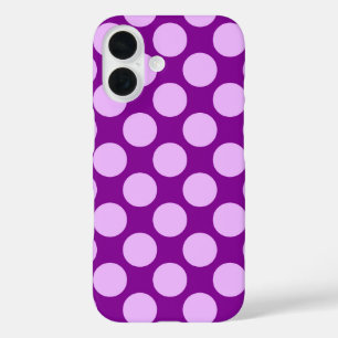 Coques iPhone 16 Grands points rétro - orchidée et violette