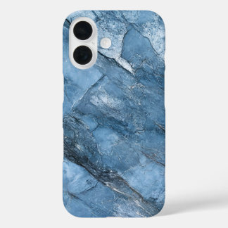 Coque Pour iPhone 16 Granite bleu multiple