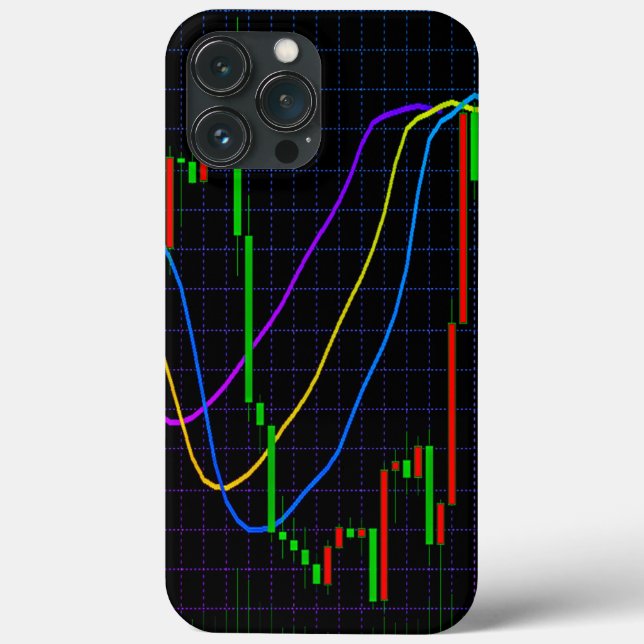Coques Case-Mate iPhone Graphique boursier abstrait en chandelier sur fond (Verso)