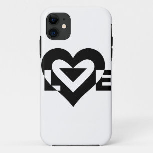 Coque Case-Mate Pour iPhone Graphique d'amour cool, noir