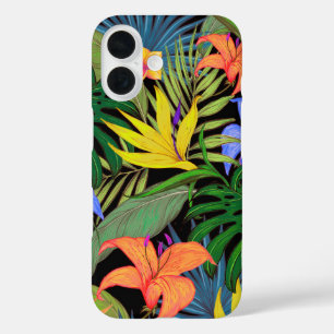Coque Pour iPhone 16 Graphique de fleur d'Aloha de Hawaii tropical