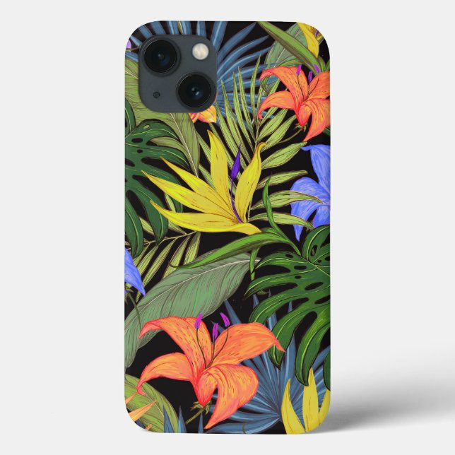 Coques Case-Mate iPhone Graphique de fleur d'Aloha de Hawaii tropical (Verso)