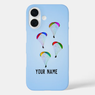 Coque Pour iPhone 16 Graphique de Paragliders colorés et votre propre n