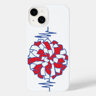 Coque Pour iPhone 14 Graphique de pom-pom de cheer au rythme cardiaque