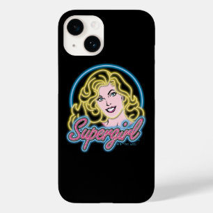 Coque Pour iPhone 14 Graphique des lumières de Neon Retro Supergirl