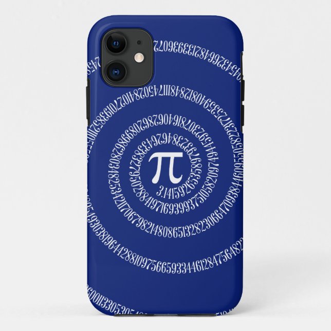 Coques Case-Mate iPhone Graphique en spirale pour Pi sur bleu marine (Dos)