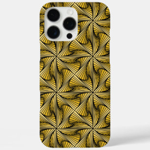 Coques iPhone 16 Pro Max Graphique géométrique 3D spirale torse jaune