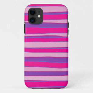 Coque iPhone 11 graphique sans couture de rayures pourpres et