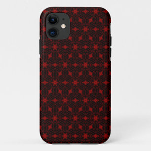 Coques Pour iPhone Graphique sans couture floral moderne rouge foncé
