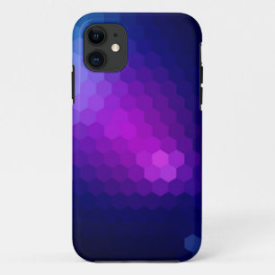 Coque iPhone 11 Graphique transparent hexagonal violet