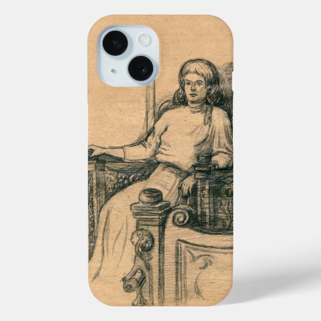 Coques Case-Mate iPhone Graphiques crayon de dame sur l'artisanat (Verso)