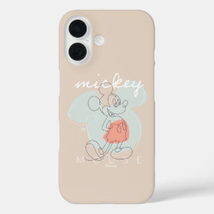 Coque Pour iPhone 16 Graphisme de Mickey Mouse en ligne continue
