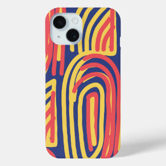 Coque Pour iPhone 15 Gras Abstrait Brushstrokes Moderne