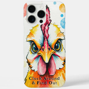 Coques iPhone 16 Pro Max Gras & Coloré Poulet Art Whimsical Ferme Amusante