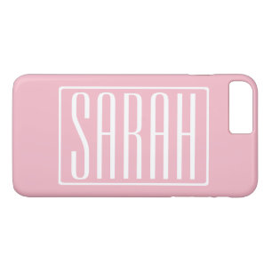 Case-Mate iPhone Case Gras & Moderne votre nom ou mot   Blanc sur rose