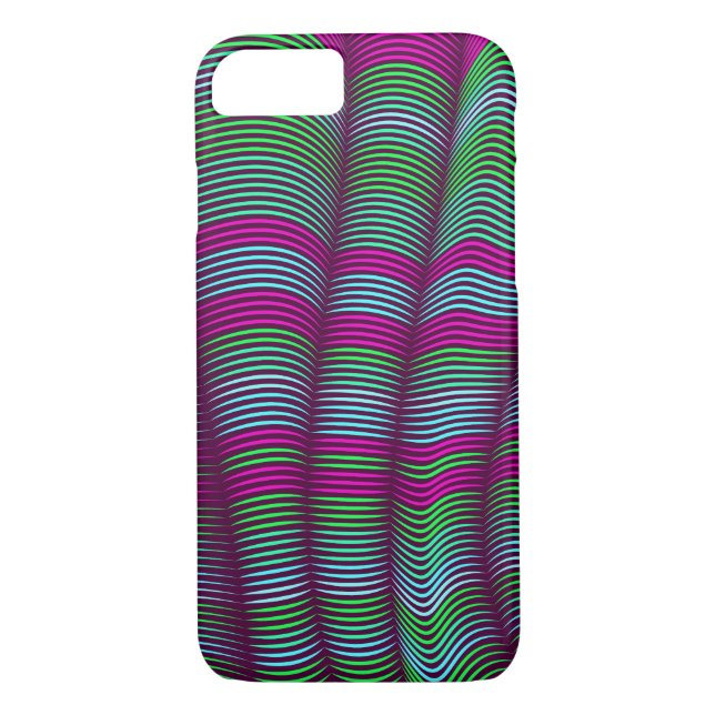 Coques Case-Mate iPhone gras ondulé abstrait-vert et rose (Dos)