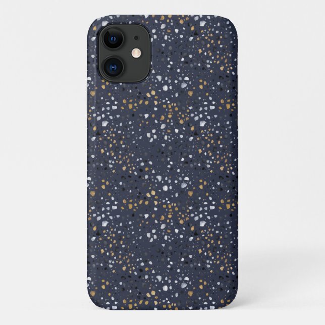 Coques Case-Mate iPhone Gras Terrazzo Print (Navy) (Dos)