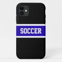 Gras Vivid Bleu Noir Blancs "SOCCER" Texte