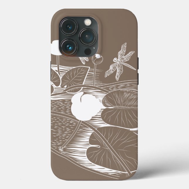 Coques Case-Mate iPhone Gravure de nénuphars (Verso)