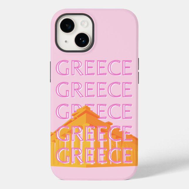 Coques Case-Mate iPhone Grèce, Art Voyage, Rose (Verso)