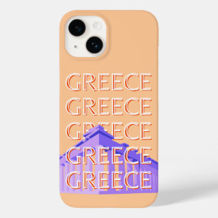 Coque Pour iPhone 14 Grèce, Athènes Travel Art, Orange