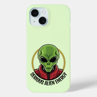 Coque Pour iPhone 15 Green Alien Phone Case