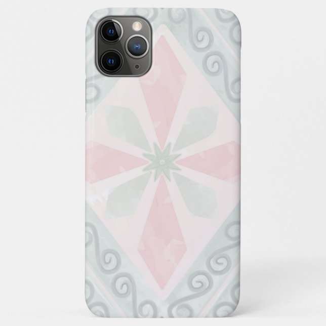 Coques Case-Mate iPhone Green and pink pastel diamond pattern (Dos)