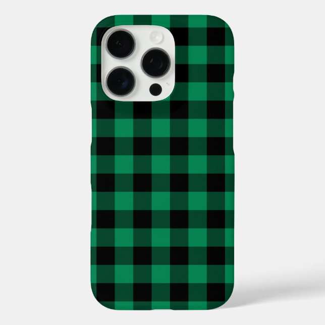 Coques Case-Mate iPhone Green Buffalo Check Plaid Motif de vacances (Verso)