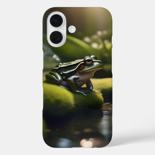 Coque Pour iPhone 16 Green Frog Forest Life,