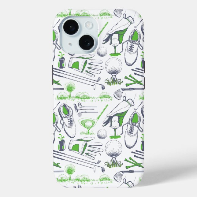 Coques Case-Mate iPhone Green Golf Icons Motif (Verso)