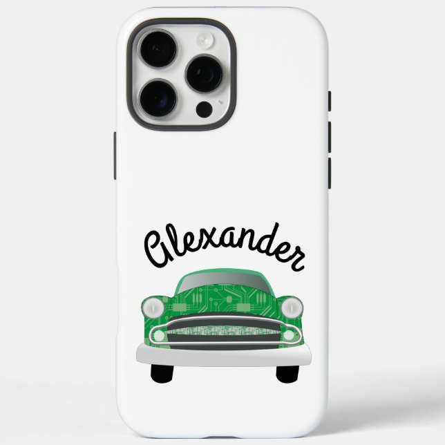 Coques Case-Mate iPhone Green Mean Retro Voiture Boy's Birthday (Verso)