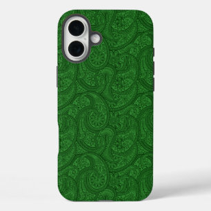 Coques iPhone 16 Plus Green Paisley