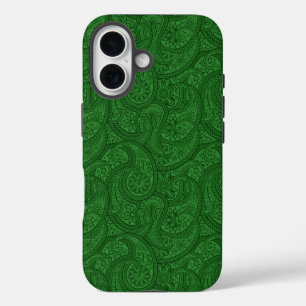 Coque Pour iPhone 16 Green Paisley