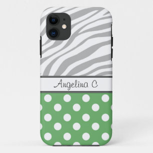 Coques Pour iPhone Green Polka Dot Light Zebra Imprimer iPhone 5 Coqu