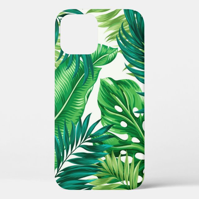 Coques Case-Mate iPhone Green Tropical Palm Banana Monstera Feuille (Verso)