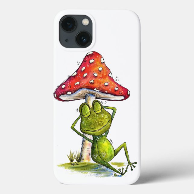 Coques Case-Mate iPhone Grenouille à couchage lunaire sous un champignon (Verso)