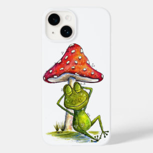 Coque Pour iPhone 14 Grenouille à couchage lunaire sous un champignon