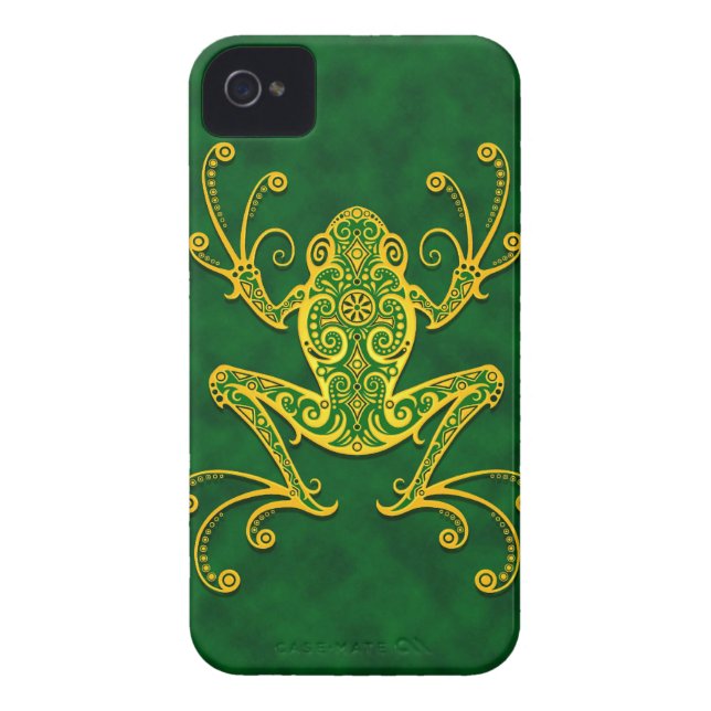 Coques Case-Mate iPhone Grenouille d'arbre verte d'or complexe (Dos)