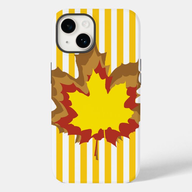 Coques Case-Mate iPhone Grève automnale de moutarde avec Feuilles (Verso)