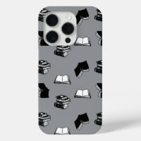 Grey Modern Boish Bibliophile Motif de livre