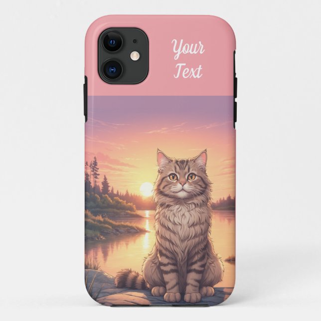 Coques Case-Mate iPhone Grey Tabby Chat par lac (Dos)