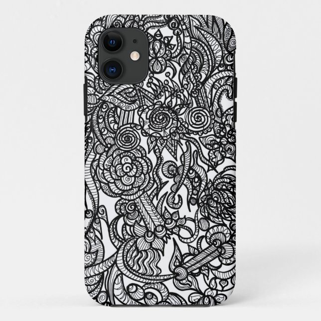 Coques Case-Mate iPhone Griffonnage de fleur (Dos)