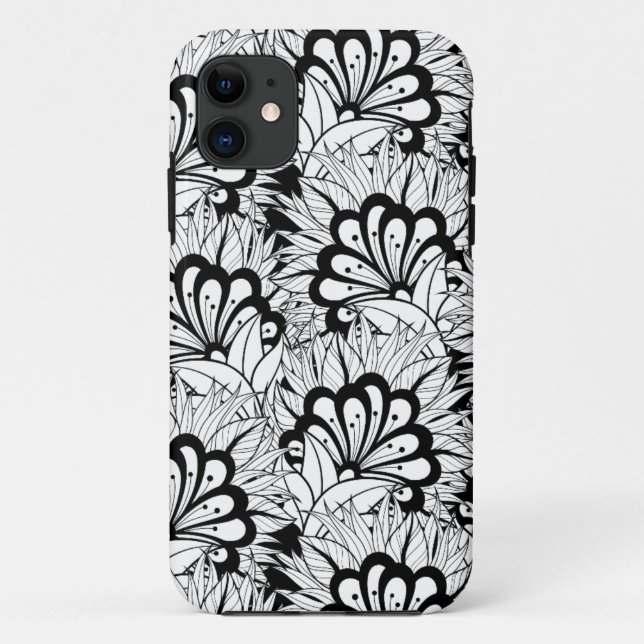 Coques Case-Mate iPhone Griffonnage de motif de fleur (Dos)