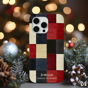 Coque iPhone 15 Pro Max Grille Carreaux Rustique – Sophistication Texturée