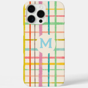 Coques iPhone 16 Pro Max Grille d'aquarelle monographique customisée